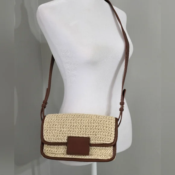 NWOT Ann Taylor LOFT Raffia Shoulder Bag/Crossbody - Picture 6 of 12